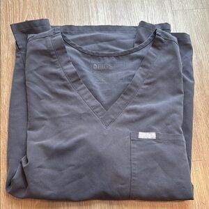 Figs Charcoal Gray Scrub Top